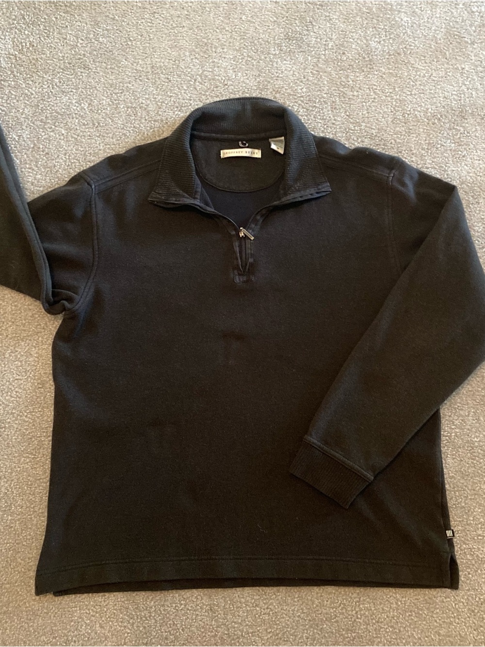 Geoffrey Beene: Black Men's 1/4 Zip Sweatshirt: M